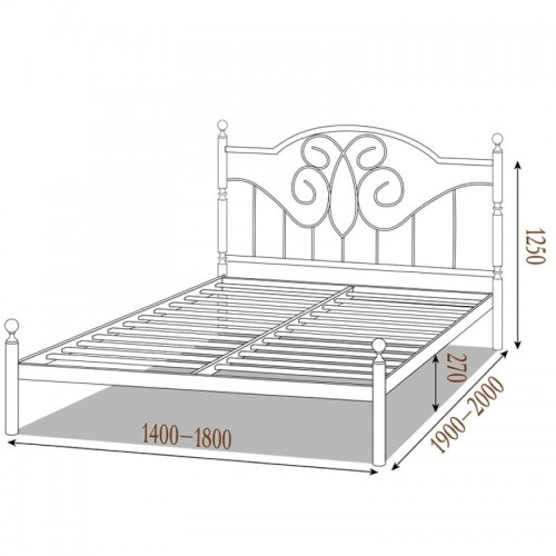 Кровать металлическая Офелия, бежевый/белый бархат (Металл-Дизайн) в Кишиневе