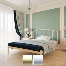 Кровать металлическая Шарлотта, бежевый/белый бархат (Металл-Дизайн) в Кишиневе