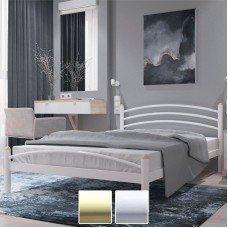 Кровать металлическая Маргарита, бежевый/белый бархат (Металл-Дизайн) в Кишиневе
