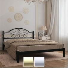 Кровать металлическая Анжелика, бежевый/белый бархат (Металл-Дизайн) в Кишиневе