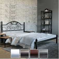 Кровать металлическая Франческа, белый/черная медь/коричневый/черное золото (Металл-Дизайн) в Кишиневе