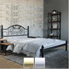 Кровать металлическая Франческа, бежевый/белый бархат (Металл-Дизайн) в Кишиневе