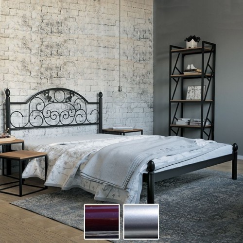 Кровать металлическая Франческа, бордо/металлик/палитра Bella Letto (Металл-Дизайн) в Кишиневе