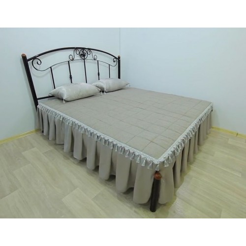 Кровать металлическая Монро, бежевый/белый бархат (Металл-Дизайн) в Кишиневе