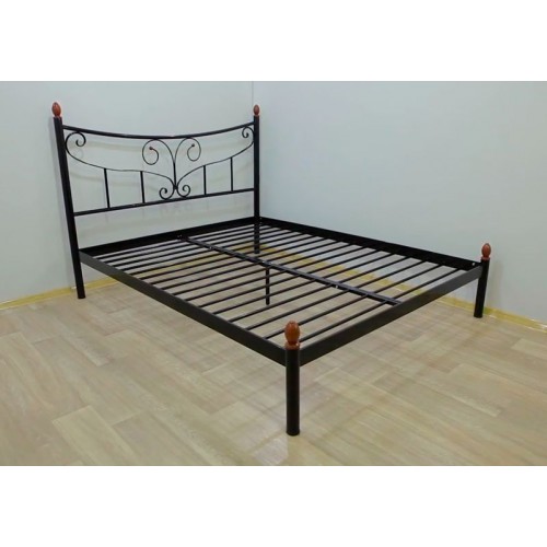 Кровать металлическая Луиза, черный бархат/черный (Металл-Дизайн) в Кишиневе