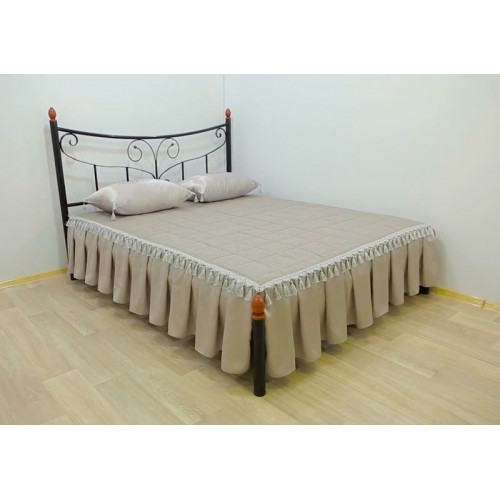 Кровать металлическая Луиза, черный бархат/черный (Металл-Дизайн) в Кишиневе