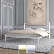 Кровать металлическая Адель, бежевый/белый бархат (Металл-Дизайн) в Кишиневе