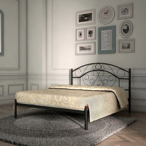 Кровать металлическая Скарлет, белый/черная медь/коричневый/черное золото (Металл-Дизайн) в Кишиневе