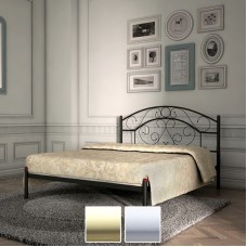 Кровать металлическая Скарлет, бежевый/белый бархат (Металл-Дизайн) в Кишиневе