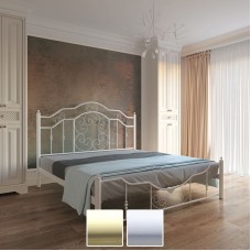 Кровать металлическая Кармен, бежевый/белый бархат (Металл-Дизайн) в Кишиневе