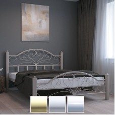 Кровать металлическая Джоконда, бежевый/белый бархат/белый (Металл-Дизайн) в Кишиневе