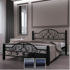 Кровать металлическая Жозефина, черный бархат/черный (Металл-Дизайн) в Кишиневе