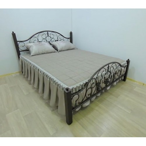 Кровать металлическая Жозефина, бежевый/белый бархат/белый (Металл-Дизайн) в Кишиневе