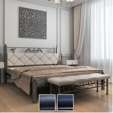 Кровать металлическая Стелла, черный бархат/черный (Металл-Дизайн) в Кишиневе