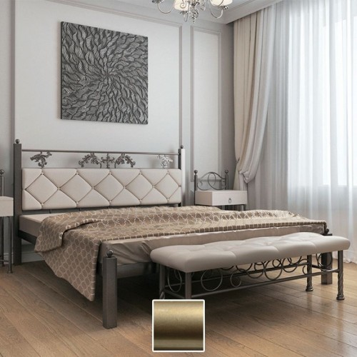 Кровать металлическая Стелла, золото/палитра Структура (Металл-Дизайн) в Кишиневе