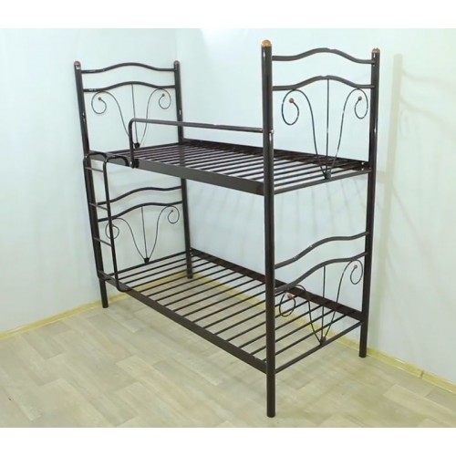 Двухъярусная металлическая кровать Диана, бежевый/белый бархат (Металл-Дизайн) в Кишиневе