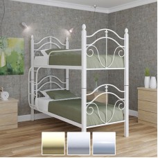 Двухъярусная разборная кровать Диана, бежевый/белый бархат/белый (Металл-Дизайн) в Кишиневе