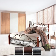 Кровать Джоконда на деревянных ногах, черная медь/коричневый/черное золото (Металл-Дизайн) в Кишиневе