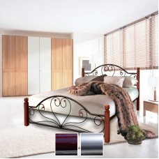 Кровать Джоконда на деревянных ногах, бордо/металлик/палитра Bella Letto (Металл-Дизайн) в Кишиневе