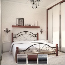 Кровать Диана на деревянных ногах, черная медь/коричневый/черное золото (Металл-Дизайн) в Кишиневе