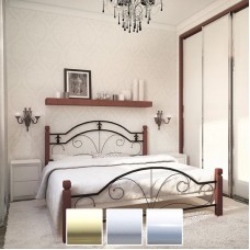 Кровать Диана на деревянных ногах, бежевый/белый бархат/белый (Металл-Дизайн) в Кишиневе