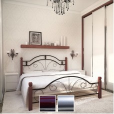 Кровать Диана на деревянных ногах, бордо/металлик/палитра Bella Letto (Металл-Дизайн) в Кишиневе