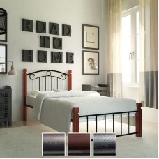 Кровать Монро на деревянных ногах, черная медь/коричневый/черное золото (Металл-Дизайн) в Кишиневе