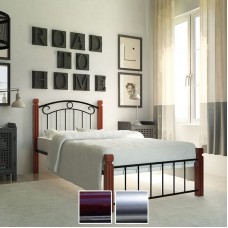 Кровать Монро на деревянных ногах, бордо/металлик/палитра Bella Letto (Металл-Дизайн) в Кишиневе
