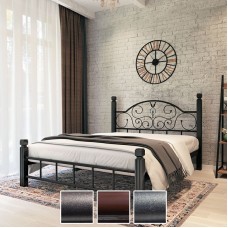 Кровать Анжелика на деревянных ногах, черная медь/коричневый/черное золото (Металл-Дизайн) в Кишиневе