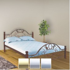 Кровать Франческа на деревянных ногах, бежевый/белый бархат/белый (Металл-Дизайн) в Кишиневе