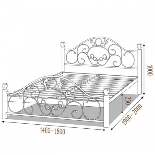 Кровать Франческа на деревянных ногах, золото/палитра Структура (Металл-Дизайн) в Кишиневе