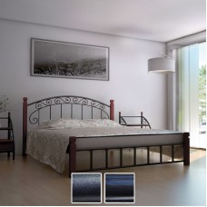 Кровать Афина на деревянных ногах, черный бархат/черный (Металл-Дизайн) в Кишиневе