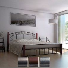 Кровать Афина на деревянных ногах, черная медь/коричневый/черное золото (Металл-Дизайн) в Кишиневе