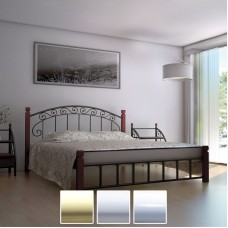 Кровать Афина на деревянных ногах, бежевый/белый бархат/белый (Металл-Дизайн) в Кишиневе