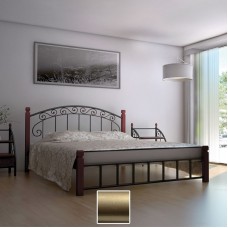 Кровать Афина на деревянных ногах, золото/палитра Структура (Металл-Дизайн) в Кишиневе