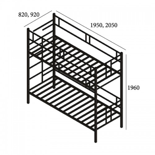 Двухъярусная кровать Квадро LOFT, индустриальная сталь (Металл-Дизайн) в Кишиневе